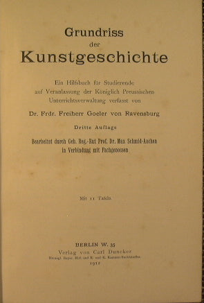 Grundriss der Kuntgeschichte