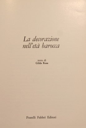 La decorazione nell'età barocca