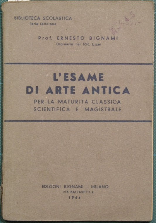 L'esame di arte antica