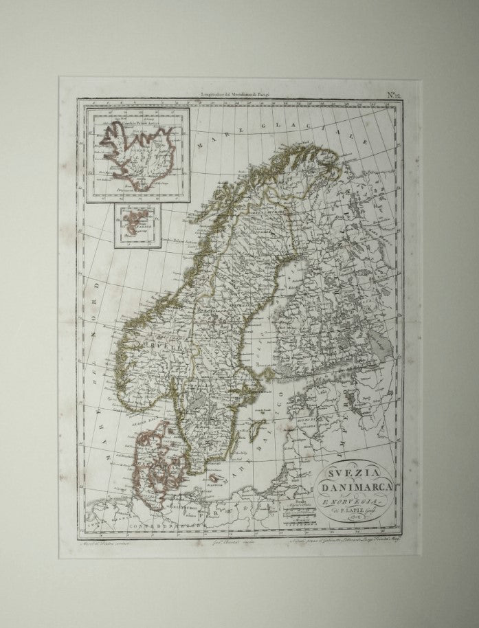 Atlante Universale portatile - Carta della Svezia e Danimarca di P. Lapie