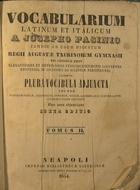 Vocabolario italiano - latino e latino - italiano