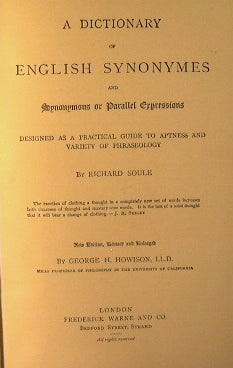 A Dictionary of English synonymes