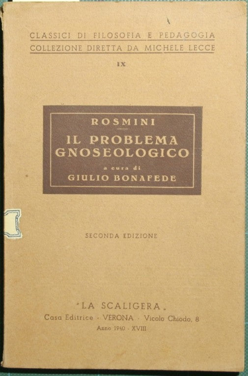 Il problema gnoseologico