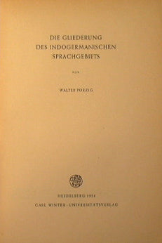 Die gliederung des indogermanischen sprachgebiets
