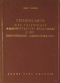 Formulario dei tribunali amministrativi regionali e del contenzioso amministrativo