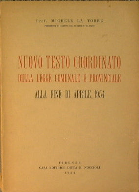 Nuovo testo coordinato della legge comunale e provinciale alla fine di Aprile 1954