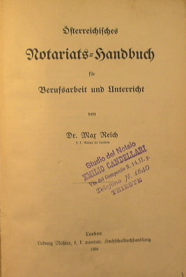 Osterreichisches Notariats Handbuch
