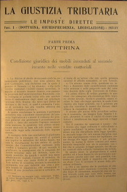La giustizia tributaria e le imposte dirette - Anno XV