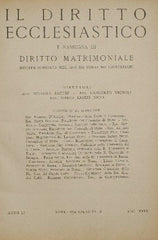 Il diritto ecclesiastico e rassegna di diritto matrimoniale