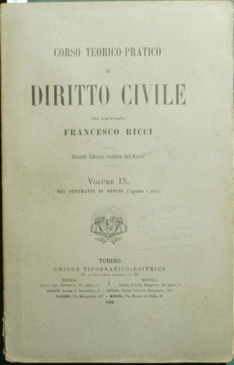 Corso teorico pratico di diritto civile. Vol. IX