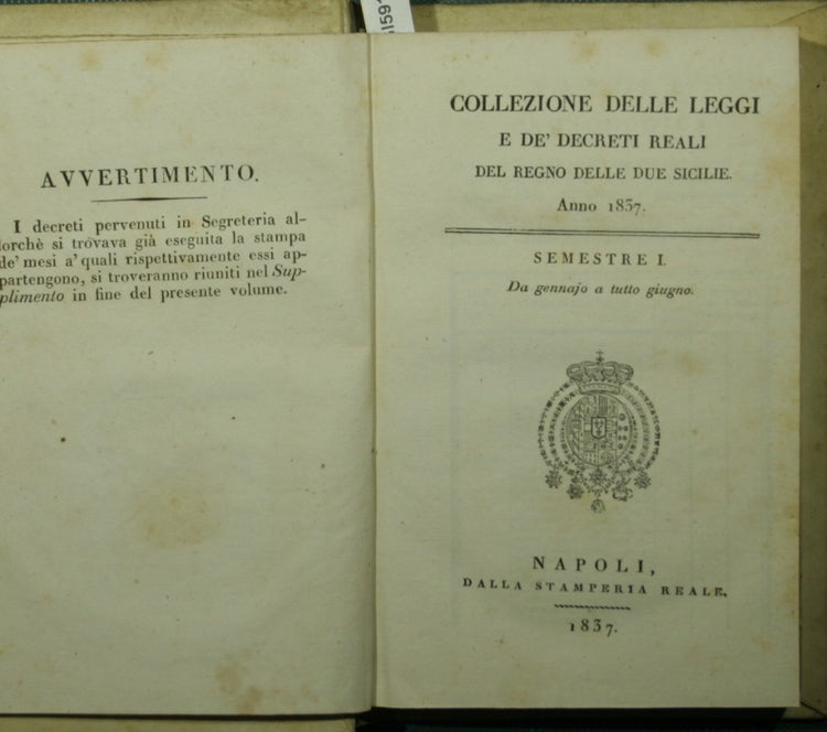Collezione delle leggi e de' decreti reali del Regno delle Due Sicilie. Anno 1837