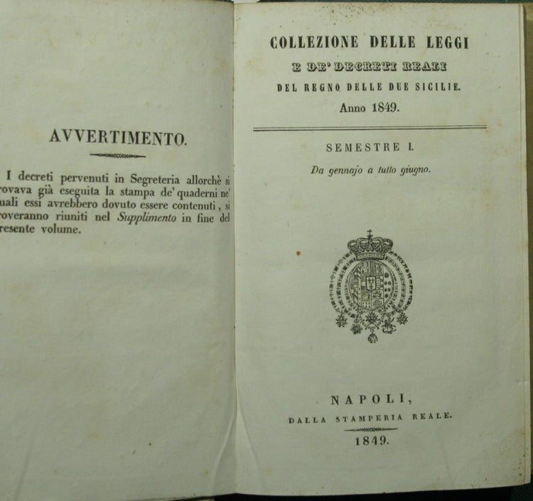 Collezione delle leggi e de' decreti reali del Regno delle Due Sicilie. Anno 1849