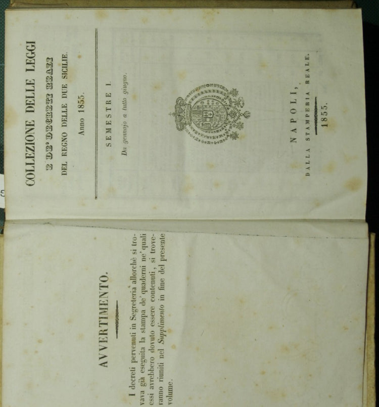 Collezione delle leggi e de' decreti reali del Regno delle Due Sicilie. Anno 1855