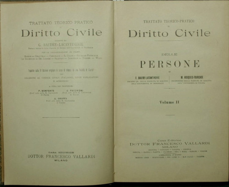Delle persone. Voll. II