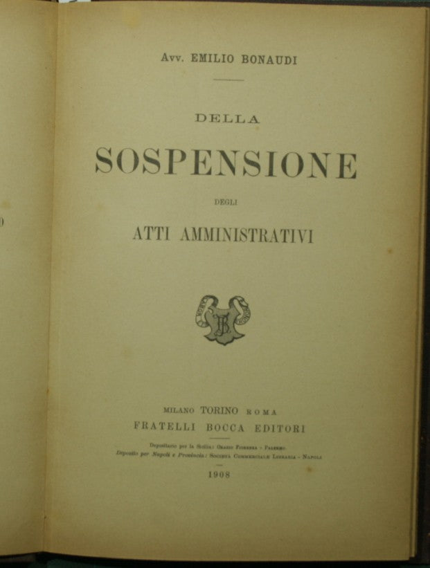 Della sospensione degli atti amministrativi