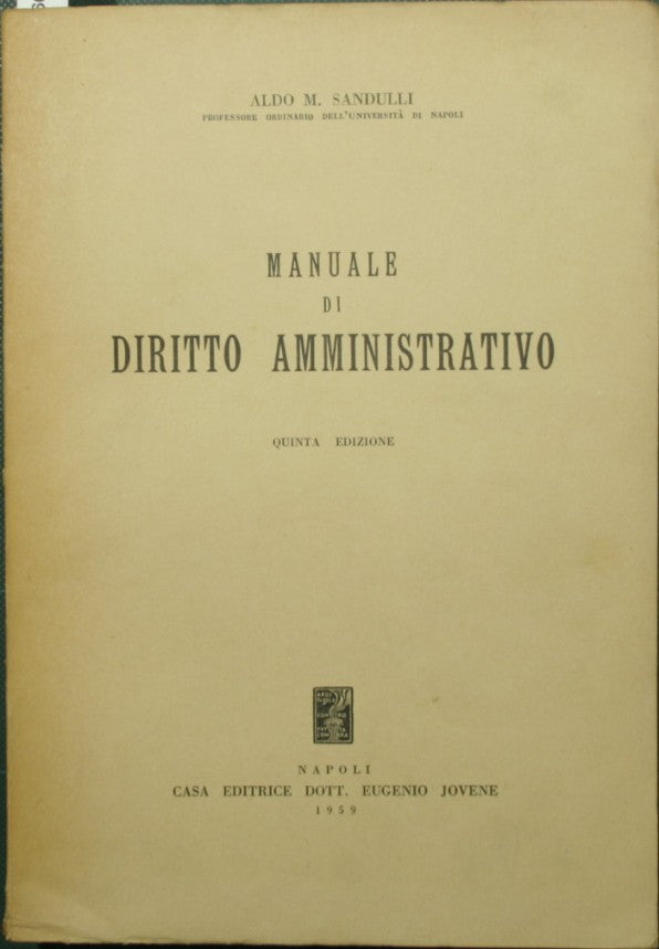 Manuale di diritto amministrativo