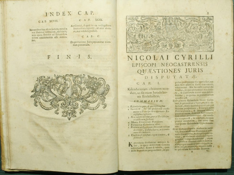 Quaestiones juris in Curia Archiepiscopali Neapolitana, Romana, & apud Laicorum Tribunalia disputatae, ac fere omnes decisae, auctore Nicolao Cyrillo