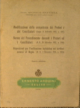 Modificazione della competenza dei Pretori e dei Conciliatori