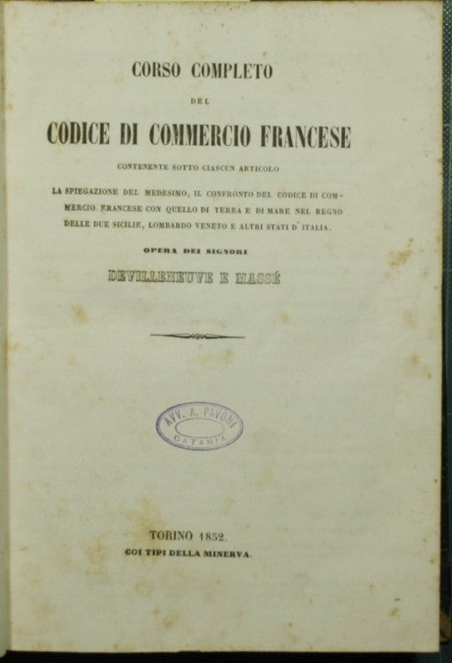 Corso completo del Codice di commercio francese