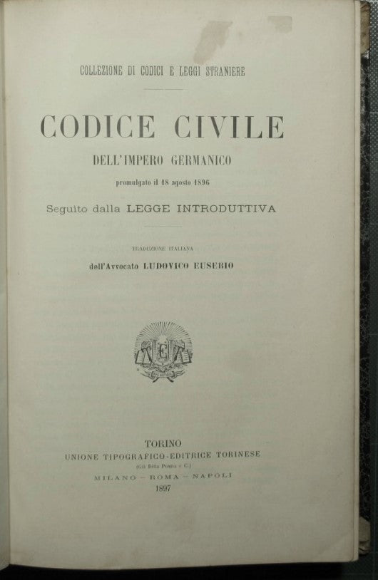 Codice civile dell'Impero germanico promulgato il 18 agosto 1896
