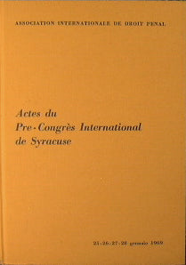 Actes du Pre - congres international de Syracuse