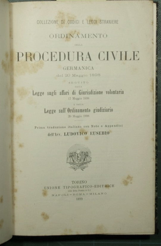 Ordinamento della procedura civile germanica del 20 Maggio 1898