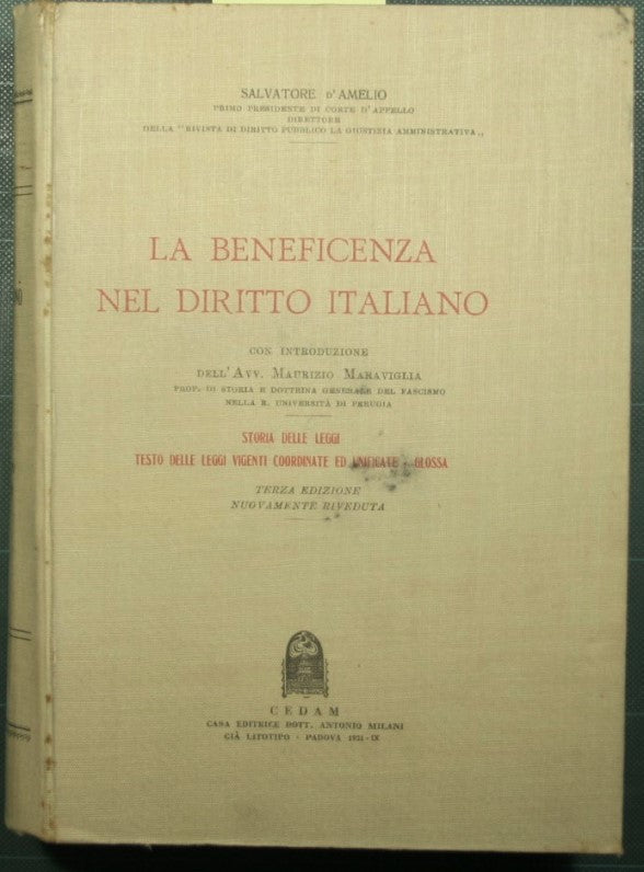 La beneficenza nel diritto italiano