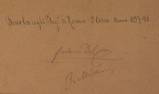 Progetto d'un belvedere - Scuola degli Ing.ri di Roma terzo corso Anno 1897 - 1898