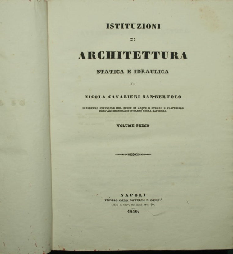 Istituzioni di architettura statica e idraulica