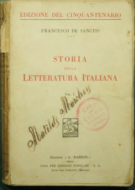 Storia della letteratura italiana di Francesco De Sanctis (Italian