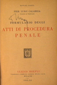 Formulario degli atti di procedura penale