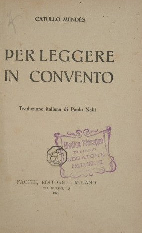 Per leggere in convento