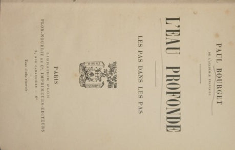 L'eau profonde