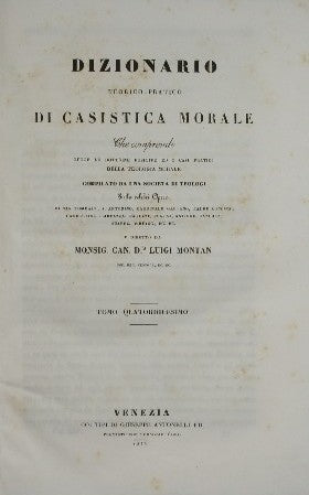 Diccionario teórico práctico de casuística moral. Volumen XIV