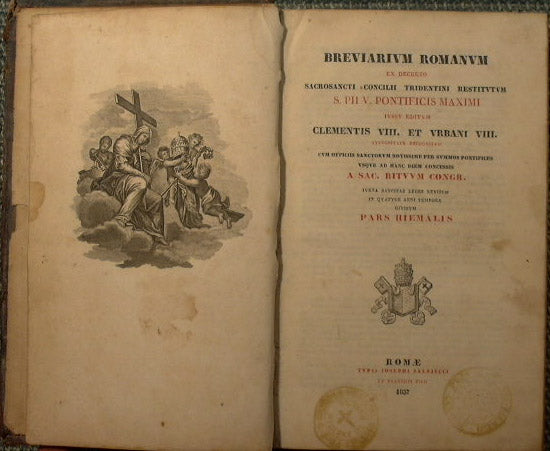 Breviarium romanum ex decreto sacrosancti concilii tridentini restitutum S.Pii V. Pontificis Maximi iussu editum Clementis VIII. Et urbani VIII.