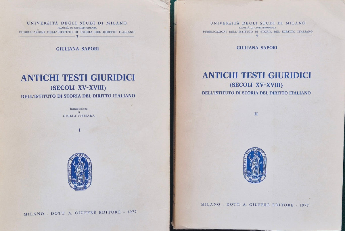 Antichi testi giuridici (secoli XV-XVIII) dell'Istituto di storia del diritto italiano