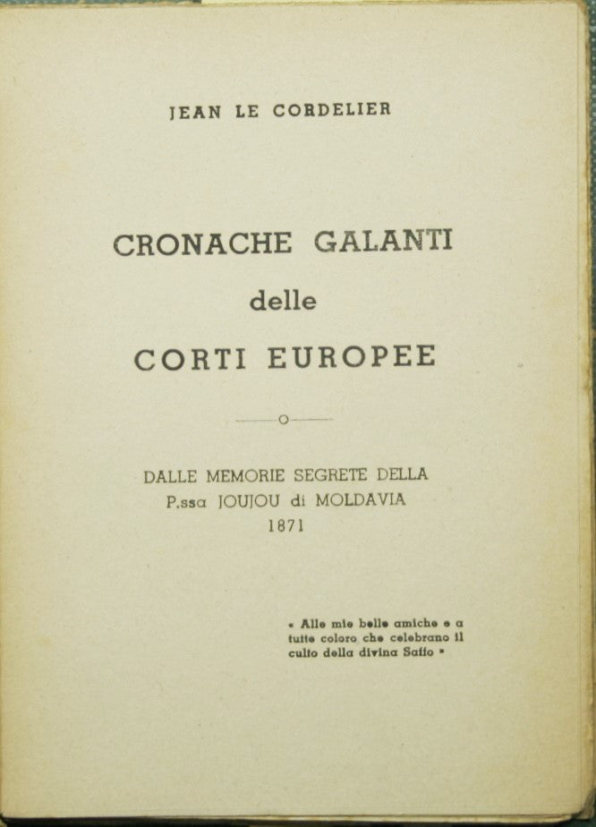 Cronache galanti delle corti europee