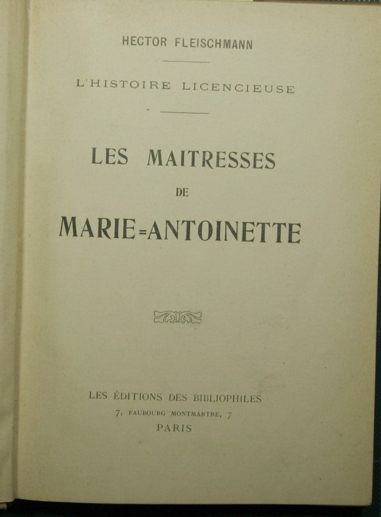 Les maitresses de Marie Antoinette