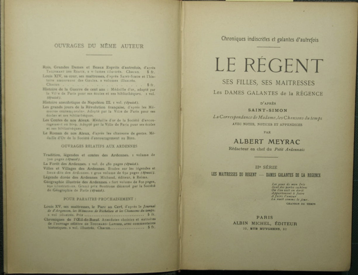 Le regent ses filles, ses maitresses, les dames galantes de la regence - II serie
