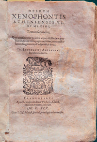 Operum Xenophontis Atheniensis VI Ri Maximi Tomus secundus