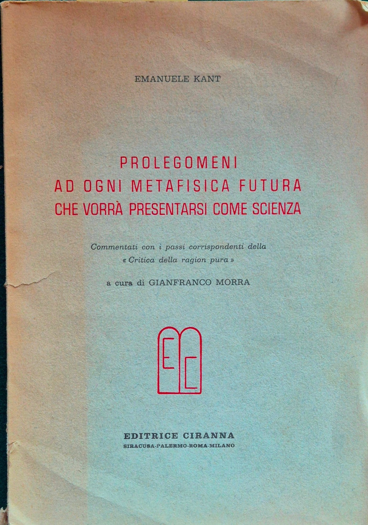 Prolegomeni ad ogni metafisica futura che vorrà presentarsi come scienza