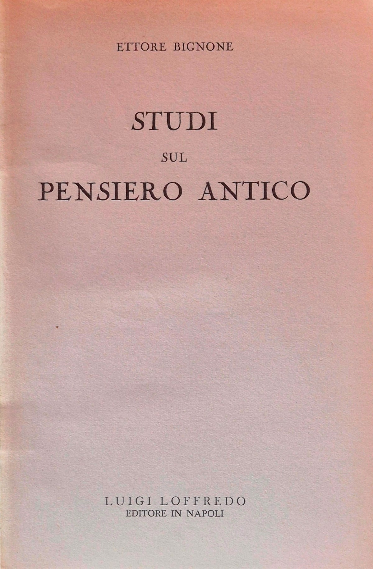 Studi sul pensiero antico