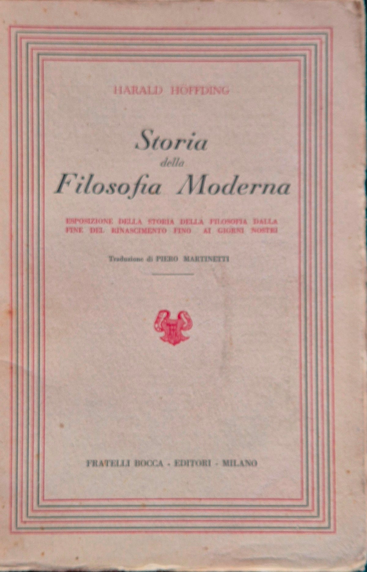 Storia della filosofia moderna Vol. I