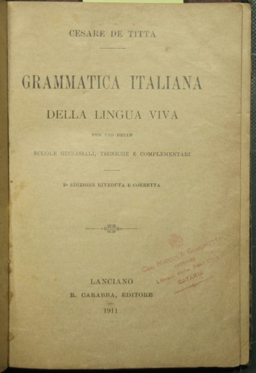 Grammatica italiana della lingua viva