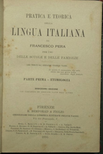 Practical and theoretical Italian language