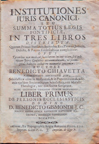 Institutiones iuris canonici, seu Summa totius legis pontificiae in tre libros