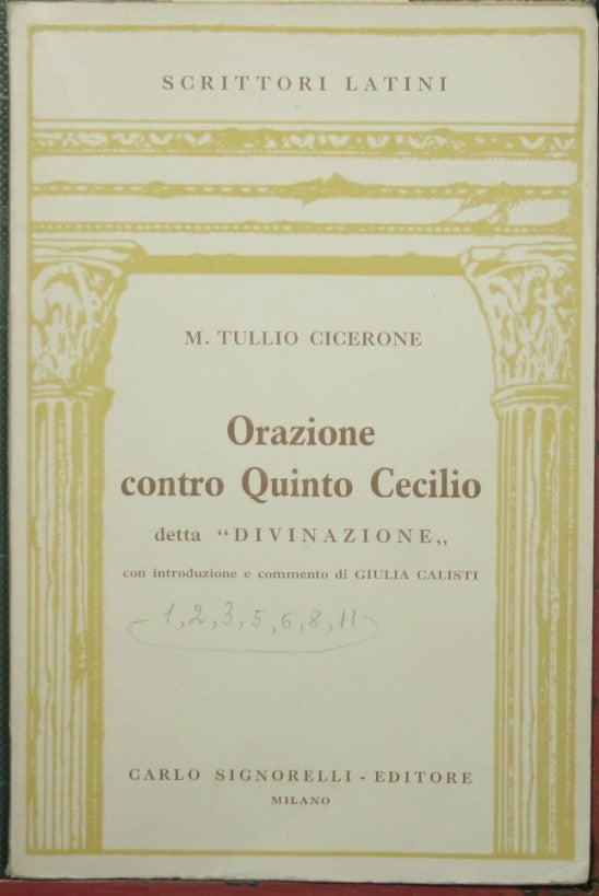 Orazione contro Quinto Cecilio detta 'Divinazione'