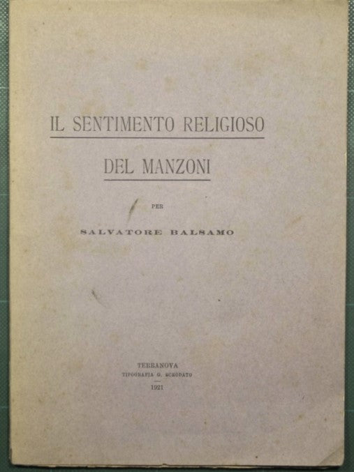 Manzoni's religious sentiment