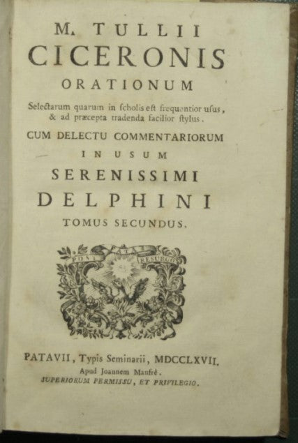 M. Tullii Ciceronis Orationum - Tomus secundus