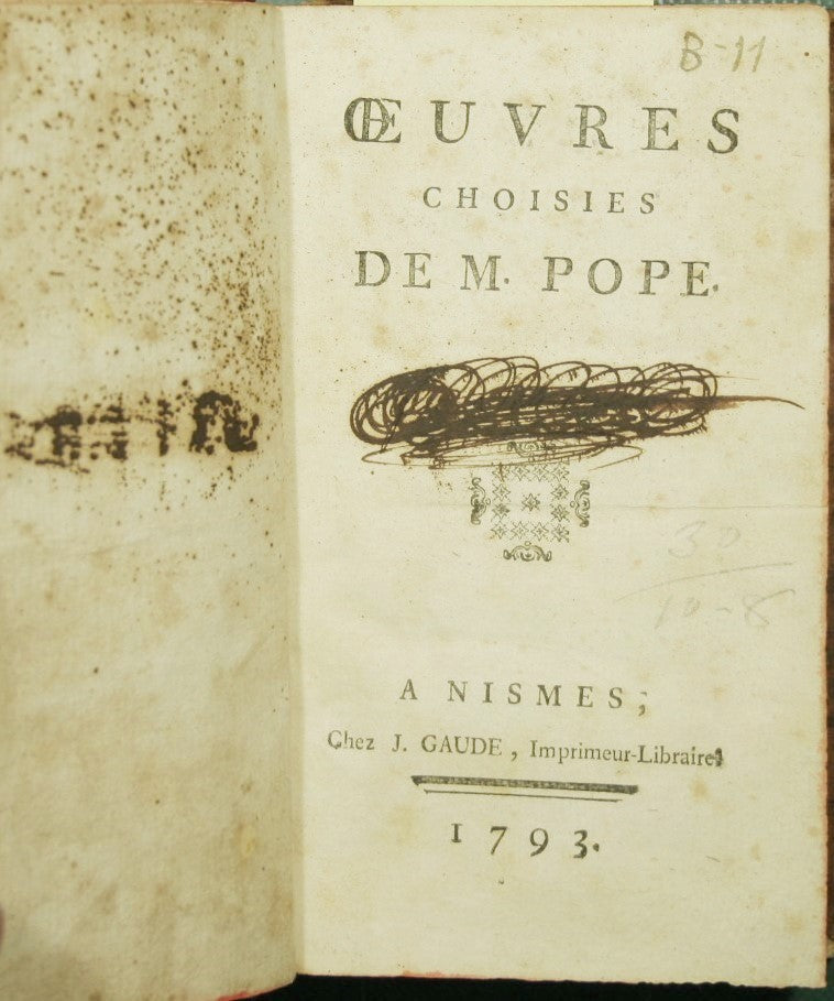 Oeuvres choise de M. Pope